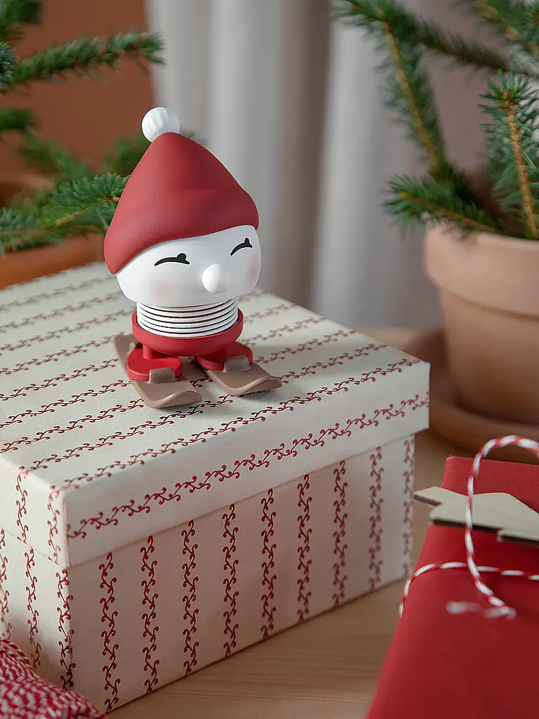 HOPTIMIST | Figurine décorative Soft Bimble Skiing 7,2cm Berry | Rouge