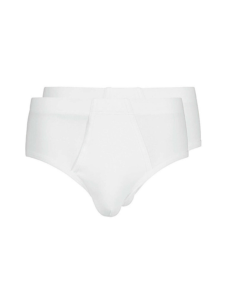 Slip avec ouverture 2 pièces Duo Line en maille côtelée (blanc) blanc M