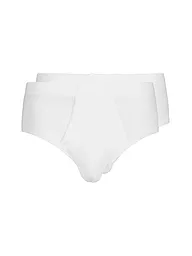 HUBER | Slip avec ouverture 2 pièces "Duo Line" en maille côtelée (blanc) | Blanc