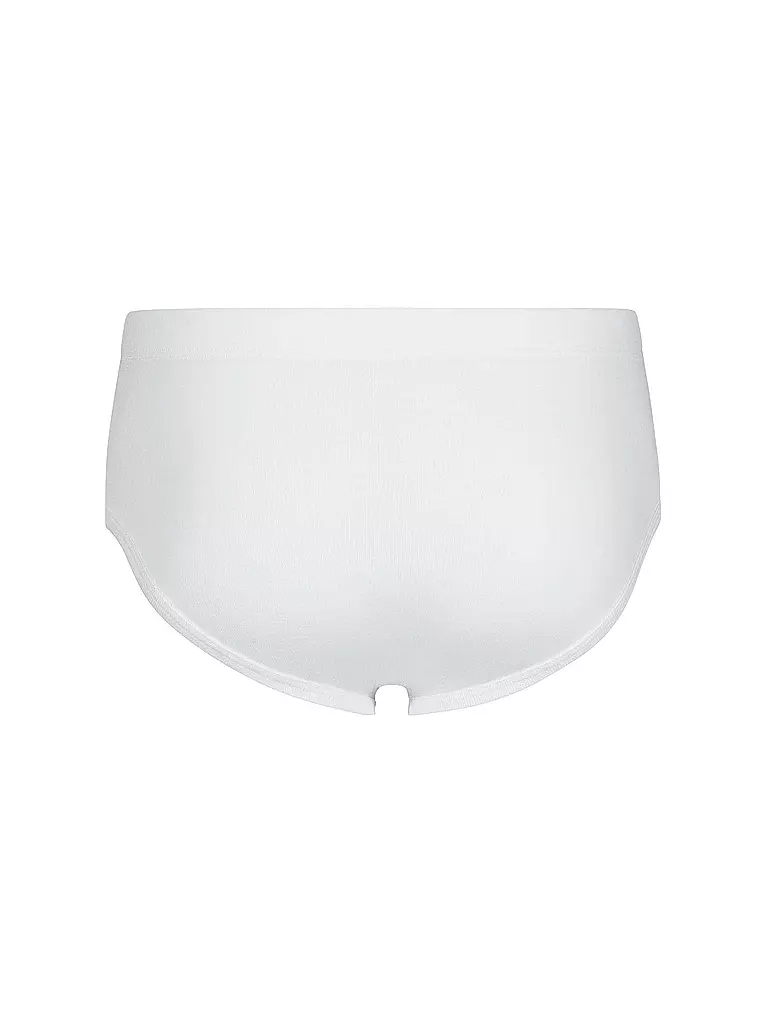 HUBER | Slip avec ouverture 2 pièces "Duo Line" en maille côtelée (blanc) | 