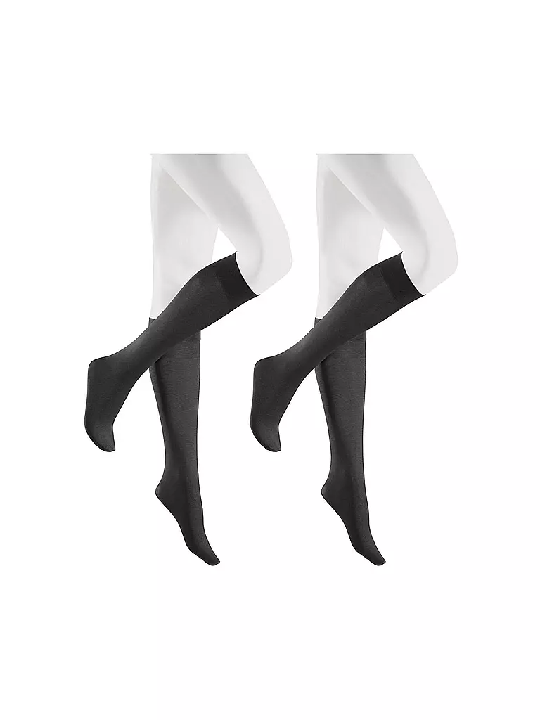 HUDSON | Kniestrümpfe SIMPLY 40 2er Pkg anthracite | Gris