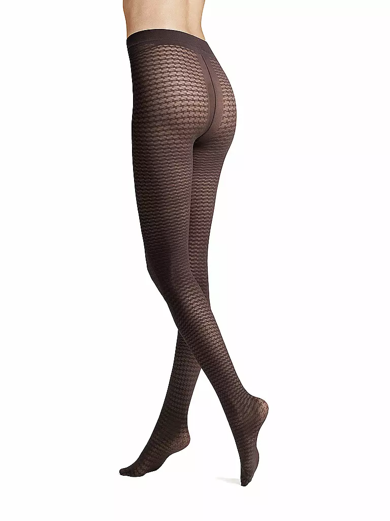 HUDSON | Modestrumpfhose EARTHY CHECK marron terre | Marron
