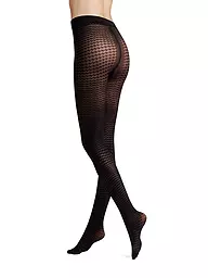 HUDSON | Modestrumpfhose EARTHY CHECK marron terre | Noir