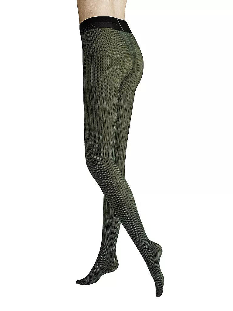 HUDSON | Modestrumpfhose GRAPHIC LINE vert mousse | Olive
