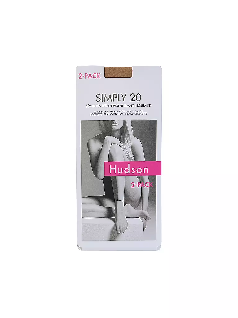 HUDSON | Socquettes fines SIMPLY 20, lot de 2, couleur peau | hellbraun