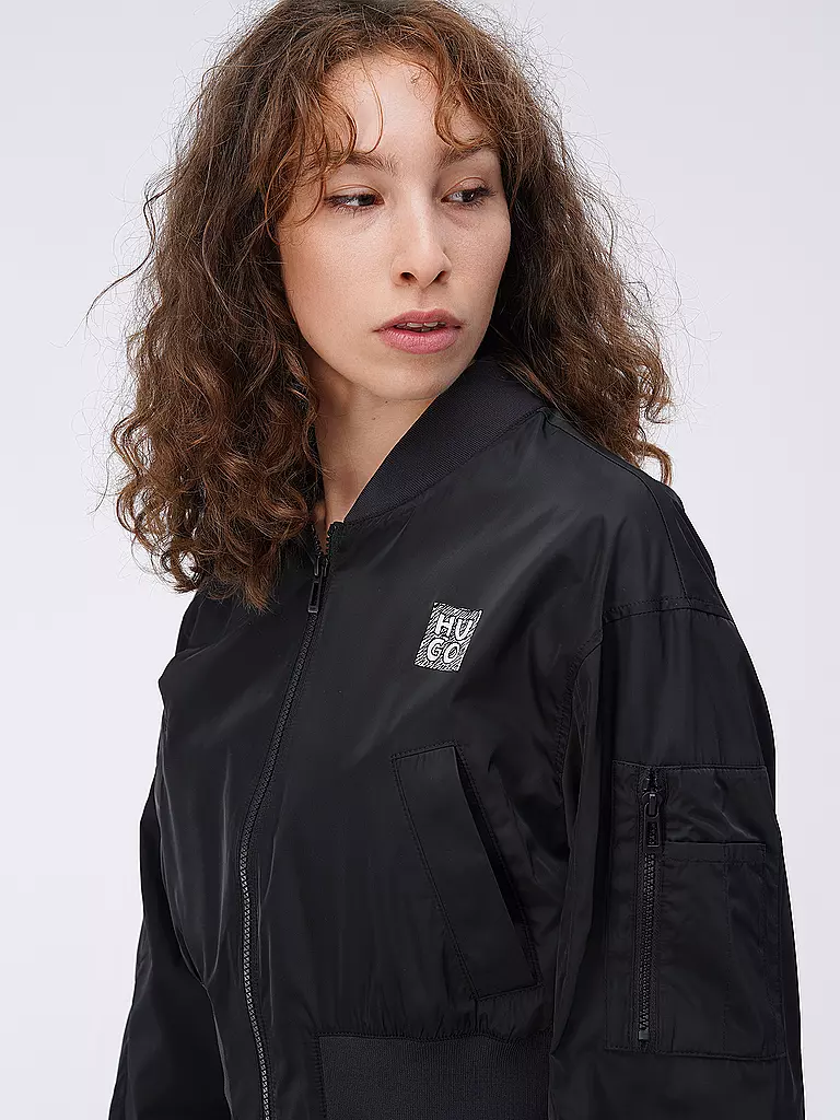 HUGO | Blouson Cropped Fit ASULANA | Noir
