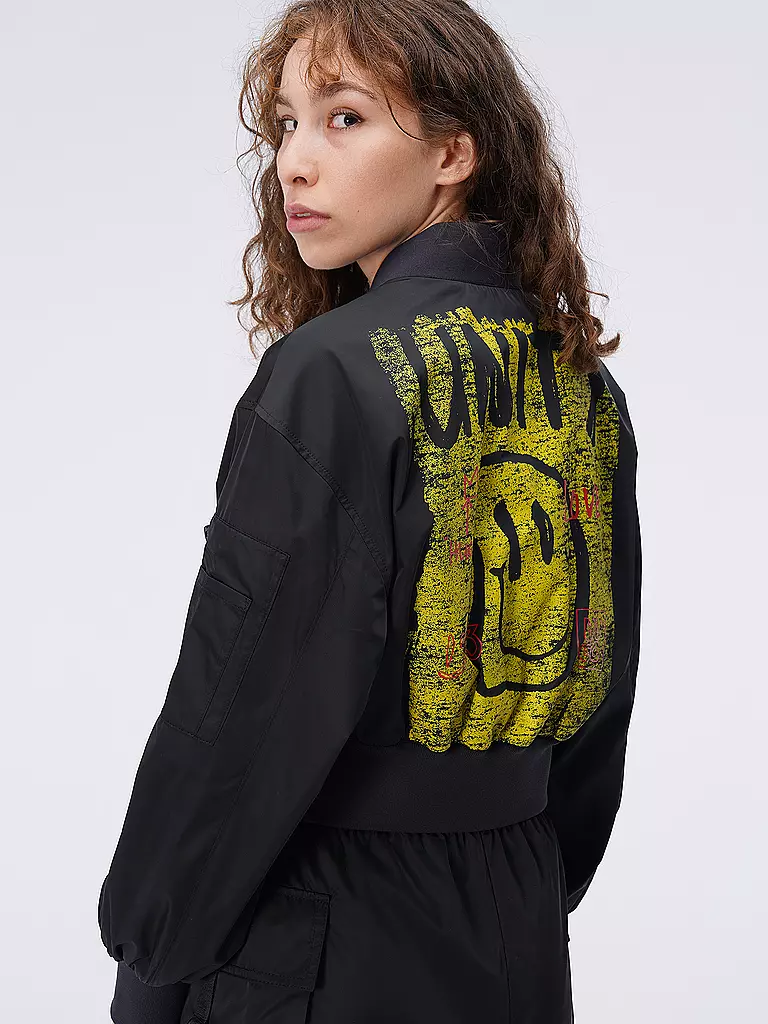 HUGO | Blouson Cropped Fit ASULANA | Noir