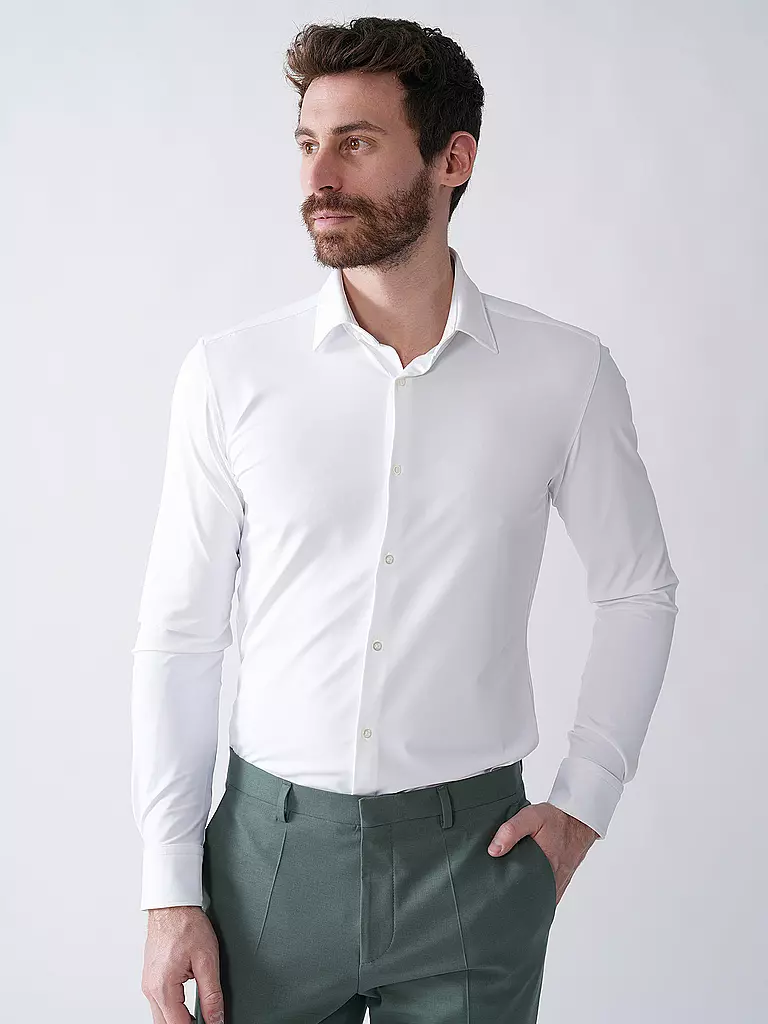 HUGO | Chemise en jersey slim fit KENNO | Blanc