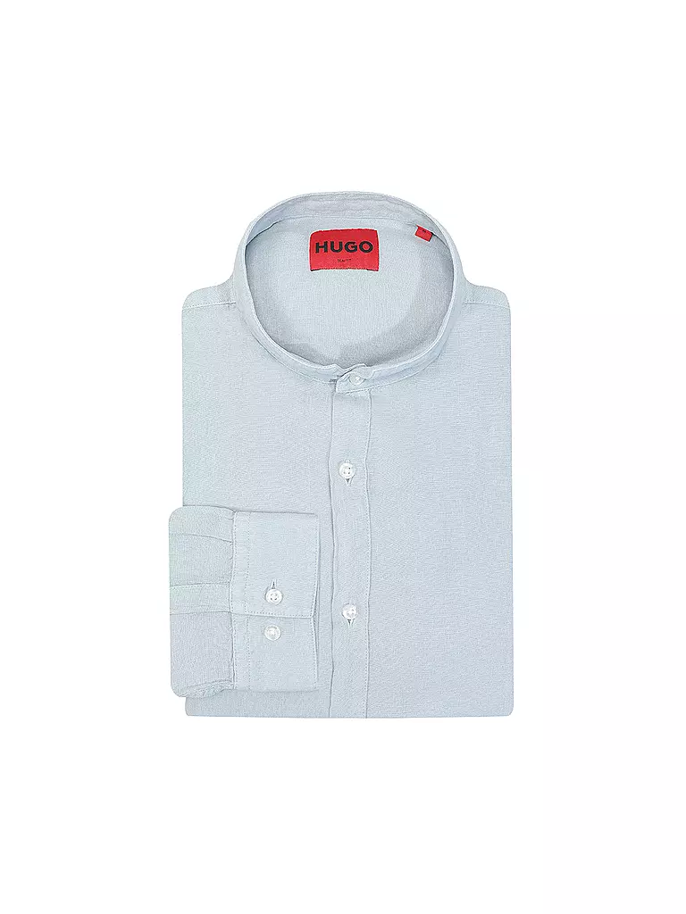 HUGO | Chemise en lin coupe slim ELVORY | Bleu