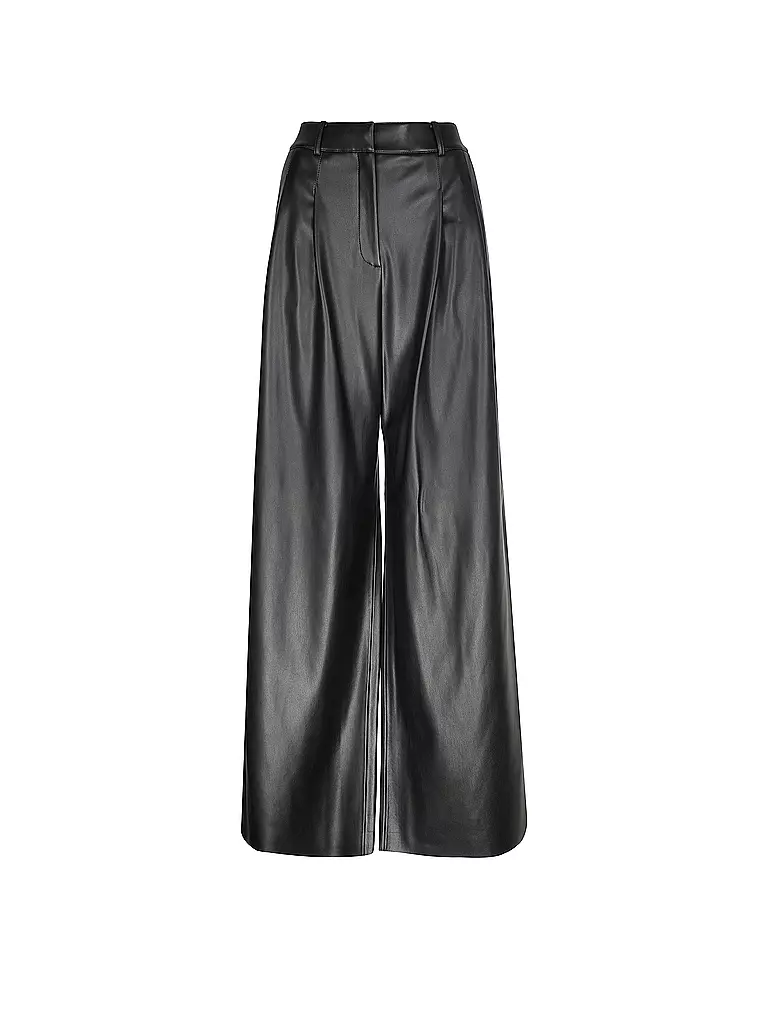 HUGO | Hose Wide Fit in Lederoptik HAWINE | Noir