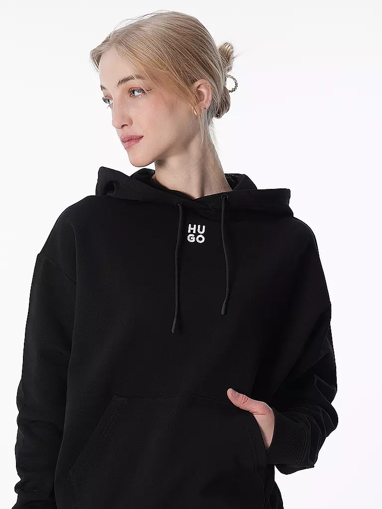 HUGO | Kapuzensweater - Hoodie DELFINIA | Noir