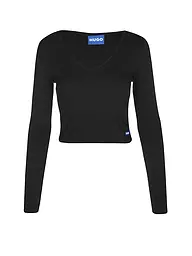 HUGO | T-shirt à manches longues DARIMINA Coupe courte | Noir