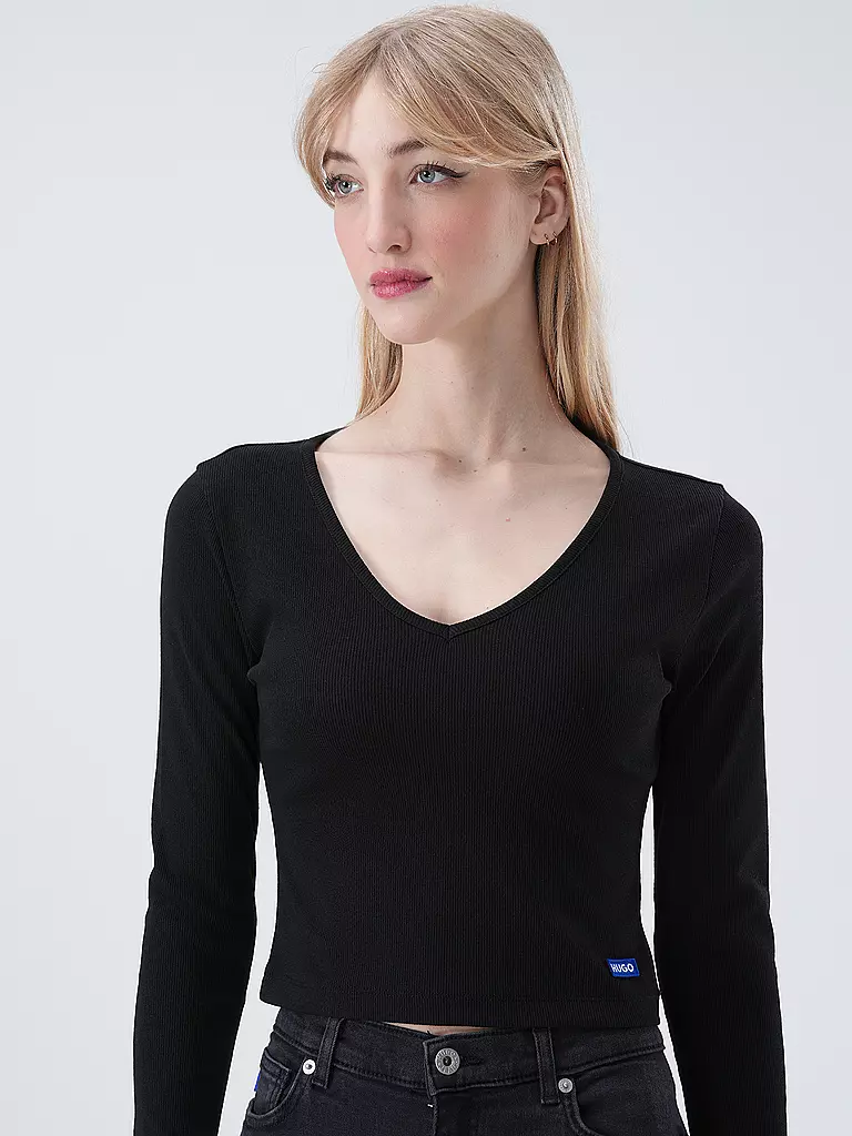 HUGO | Langarmshirt DARIMINA Cropped Fit | 
