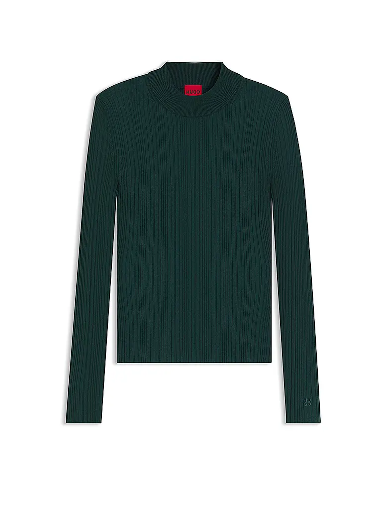HUGO | Langarmshirt SARPHAMMILK | Vert foncé