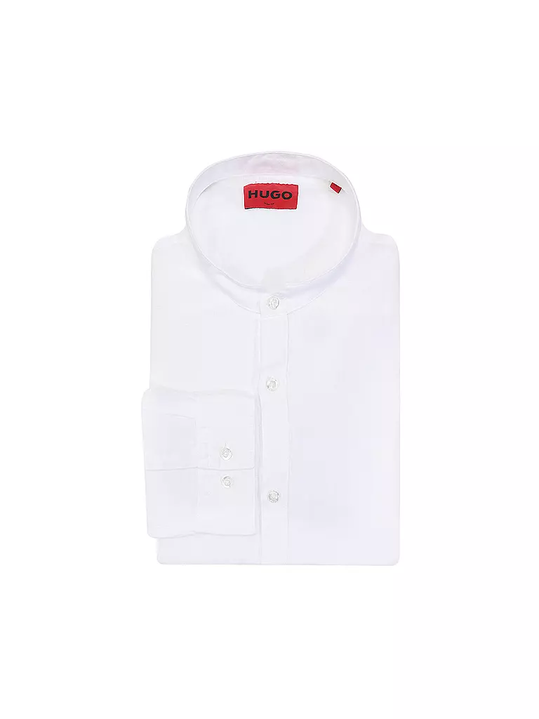HUGO | Leinenhemd Slim Fit ELVORY  | Blanc