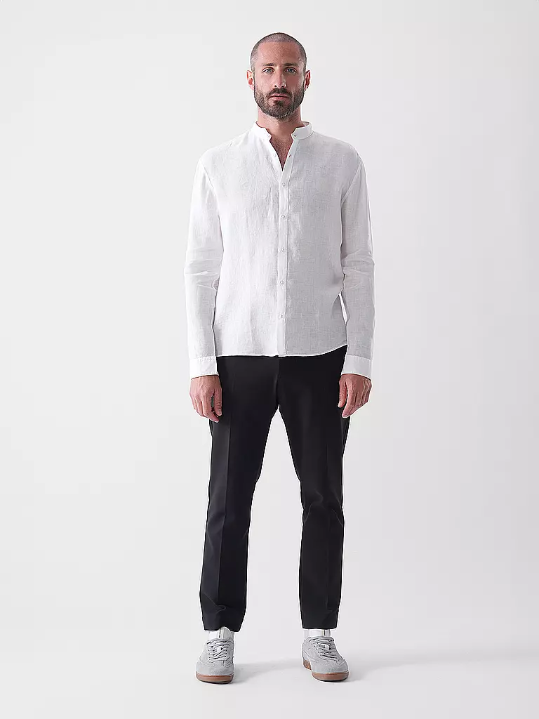 HUGO | Leinenhemd Slim Fit ELVORY  | Blanc