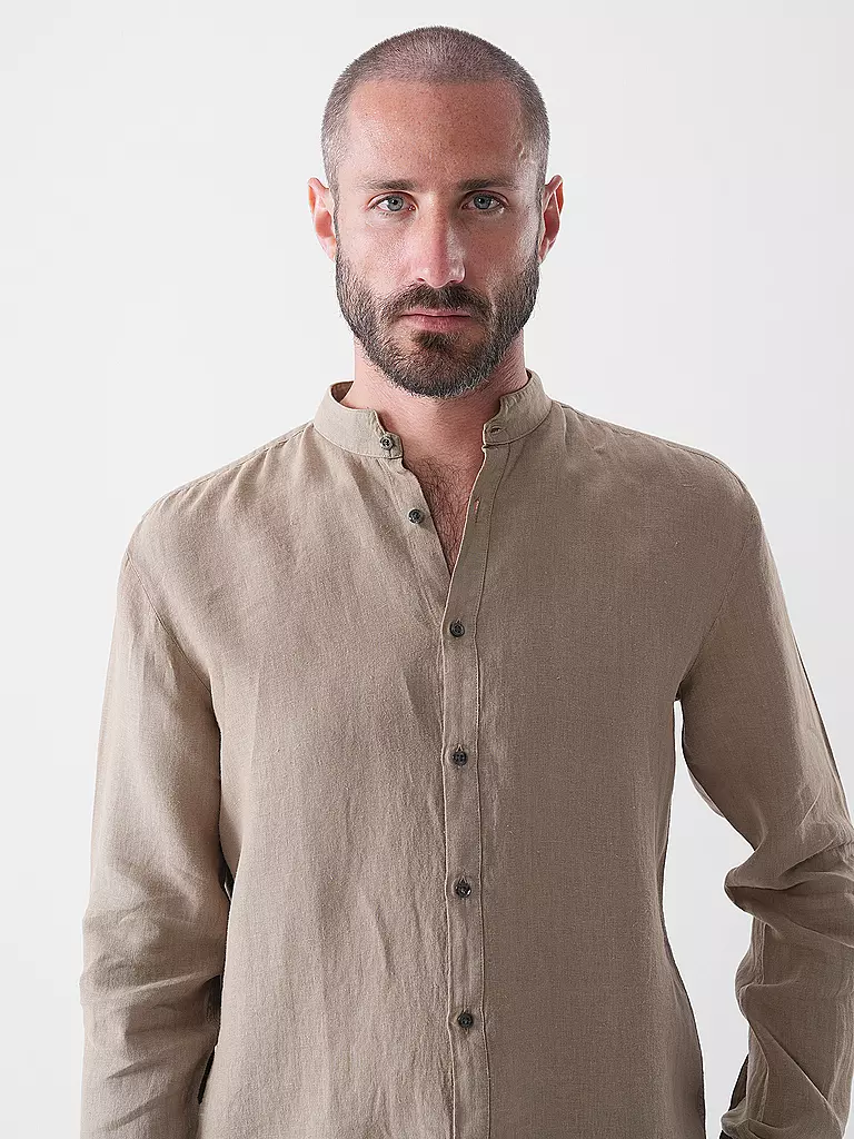 HUGO | Leinenhemd Slim Fit ELVORY  | Marron