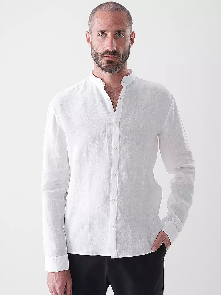 HUGO | Leinenhemd Slim Fit ELVORY  | Blanc