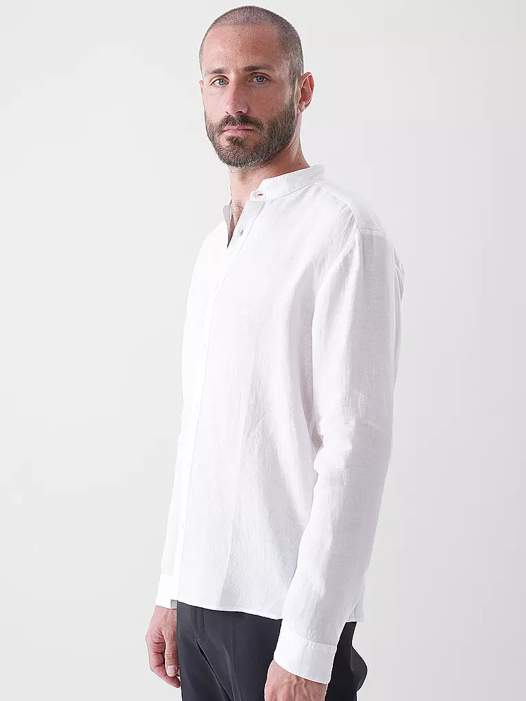 HUGO | Leinenhemd Slim Fit ELVORY  | Blanc