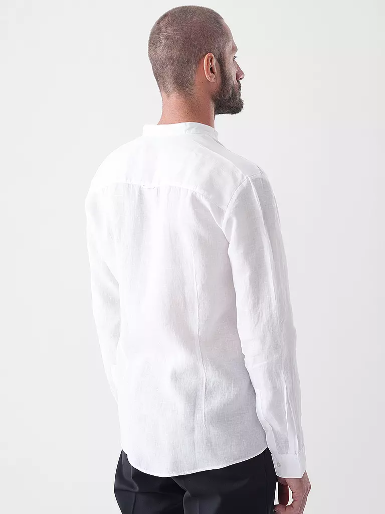 HUGO | Leinenhemd Slim Fit ELVORY  | Blanc