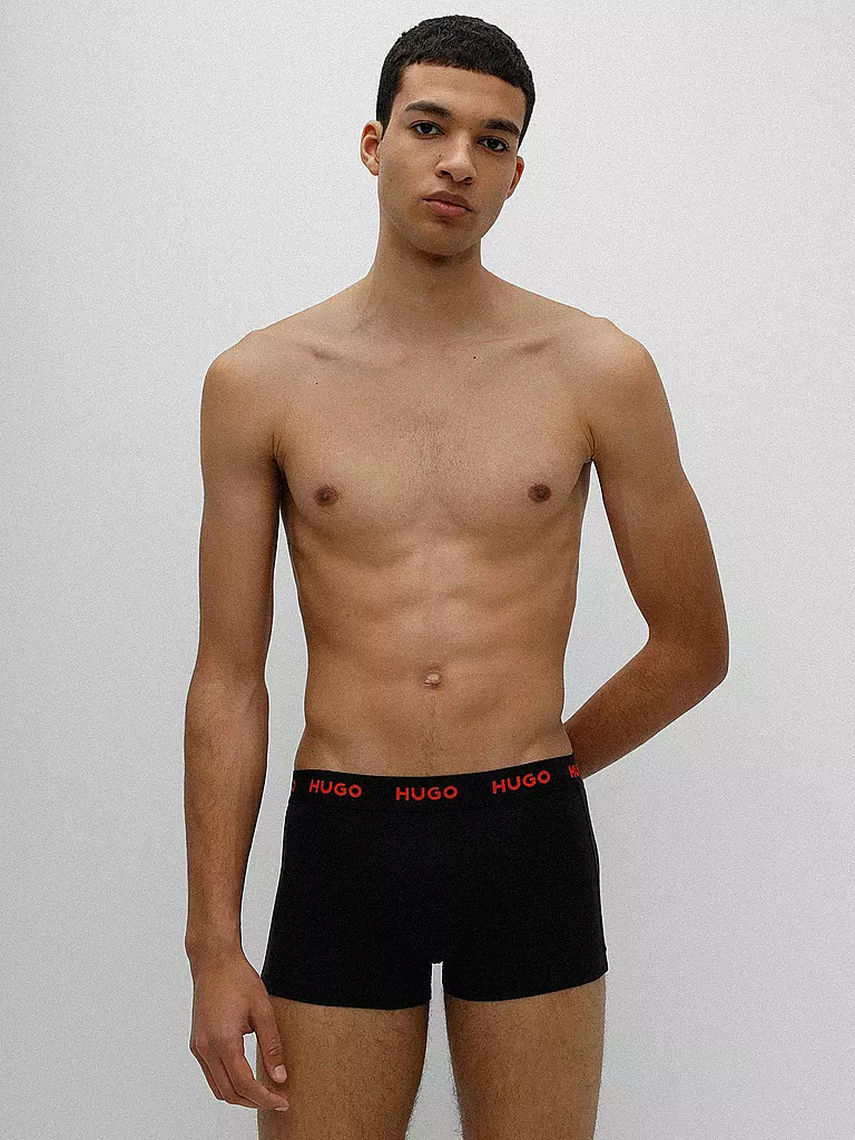 HUGO | Lot de 3 slips noir rouge | 