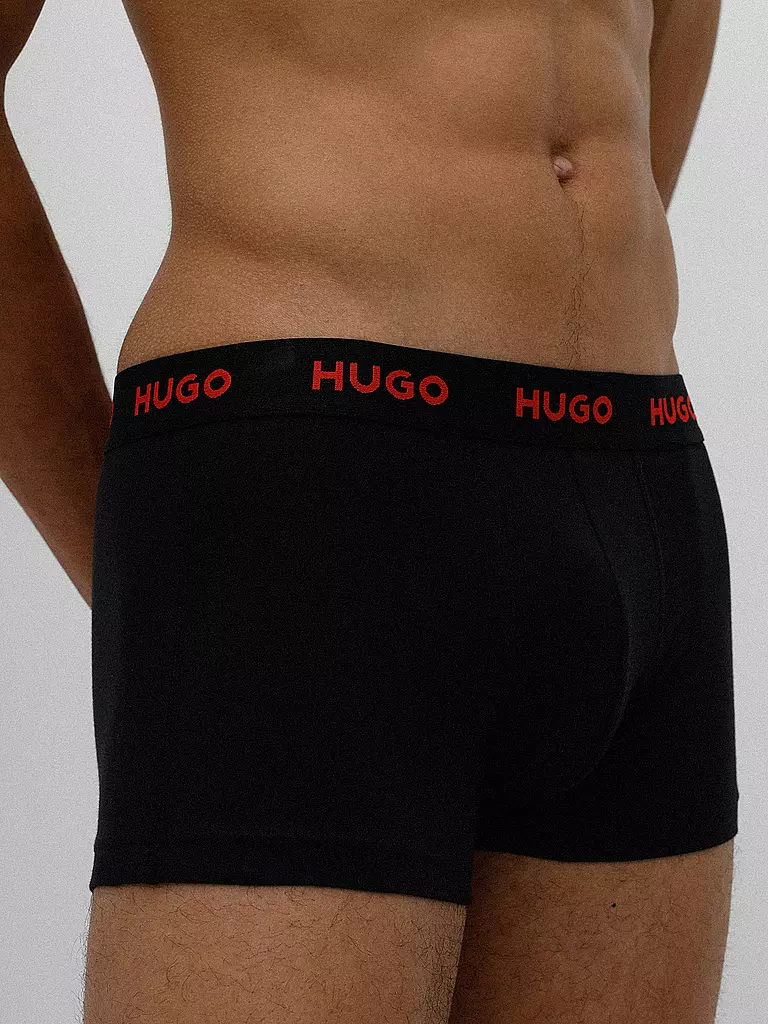 HUGO | Lot de 3 slips noir rouge | 