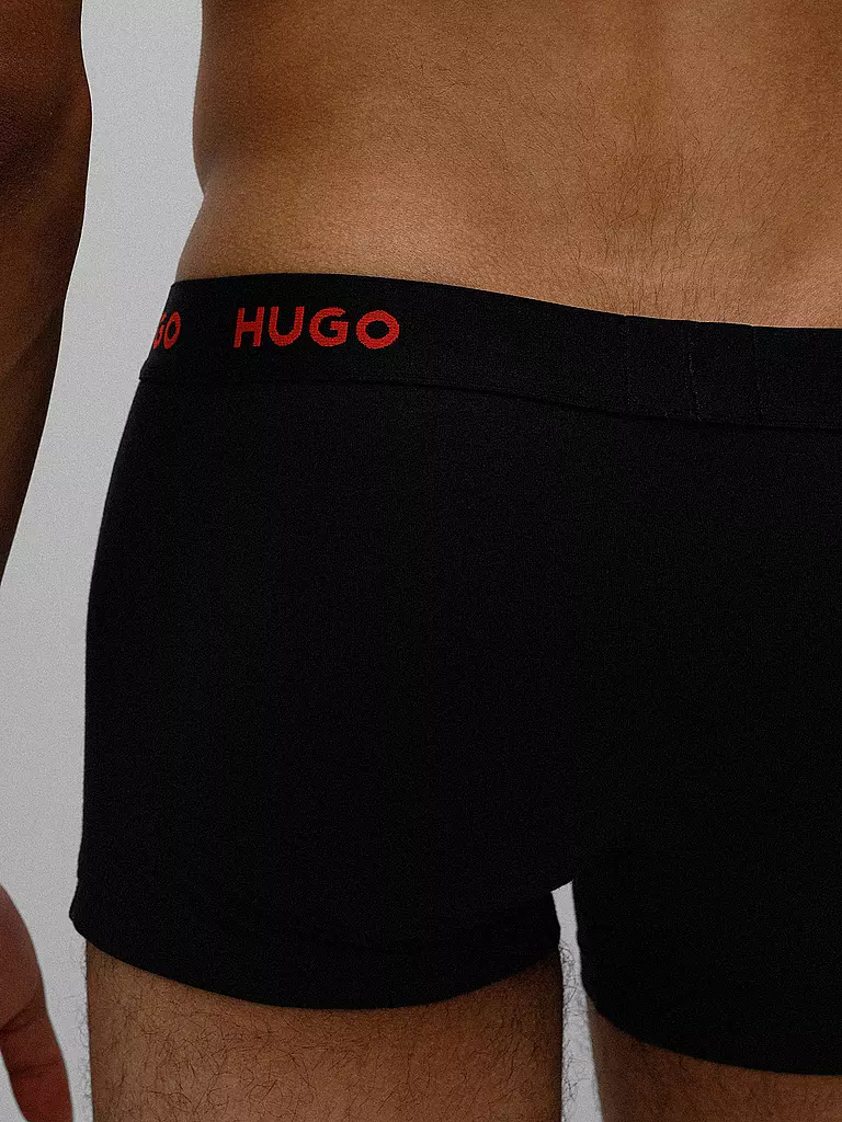 HUGO | Lot de 3 slips noir rouge | 