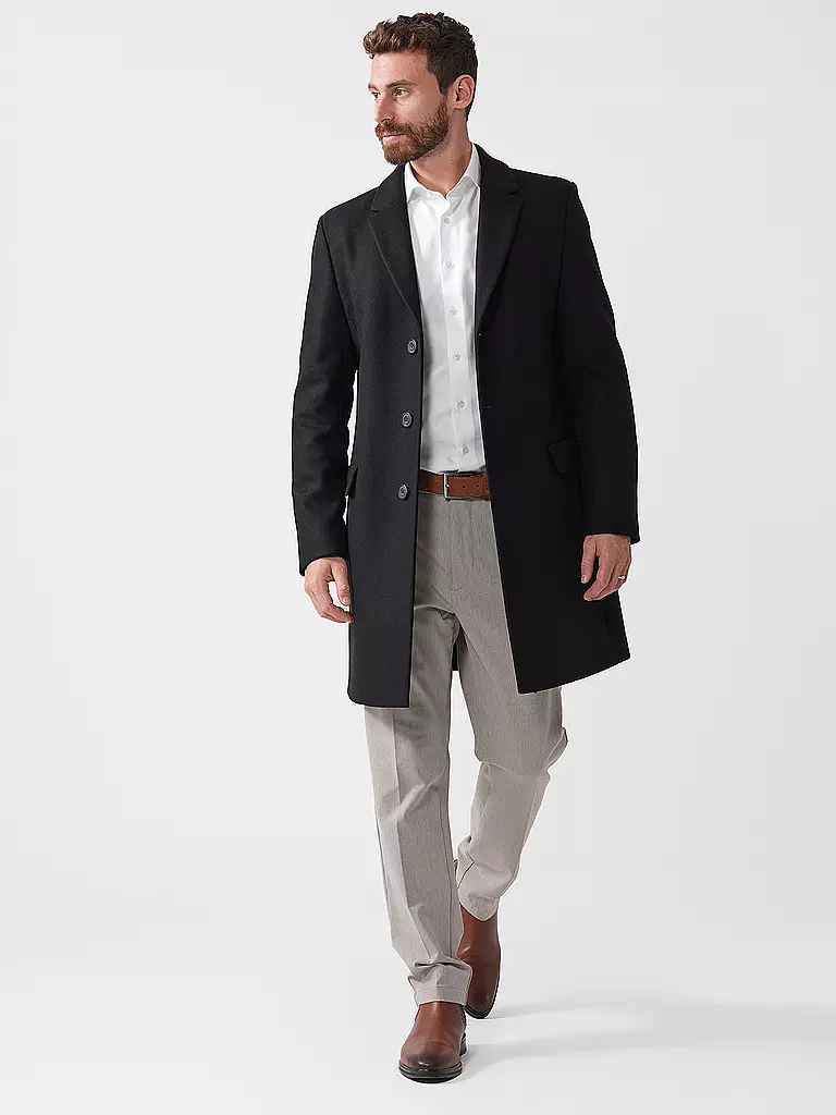 HUGO | Manteau en laine | schwarz