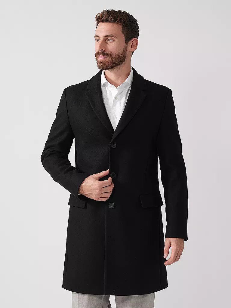 HUGO | Manteau en laine | schwarz