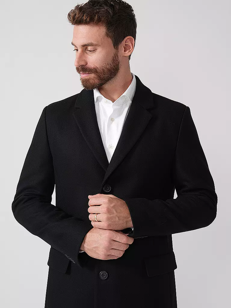 HUGO | Manteau en laine | schwarz