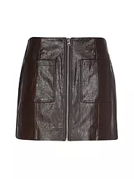 HUGO | Mini-jupe aspect cuir RALITTE | Marron