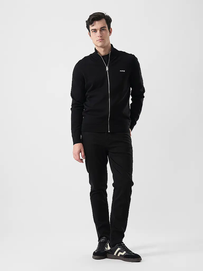 HUGO | Nom du produit: Cardigan en tricot pour hommes SAN JACOMO-C | Noir