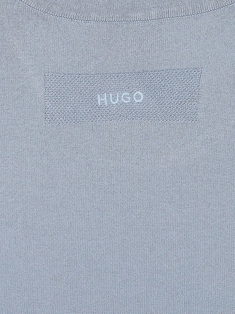 HUGO | Nom du produit: Pull SAN CODY
Marque: HUGO
Couleur: bleu clair
Catégories: Mode, Homme

Longueur des manches: Manches longues
Encolure: Col rond
Matière: Tricot, Viscose, Polyester / Polyamide
Motif: Uni
Coupe (vêtement d'extérieur): Regular
Style: Pu | Bleu clair