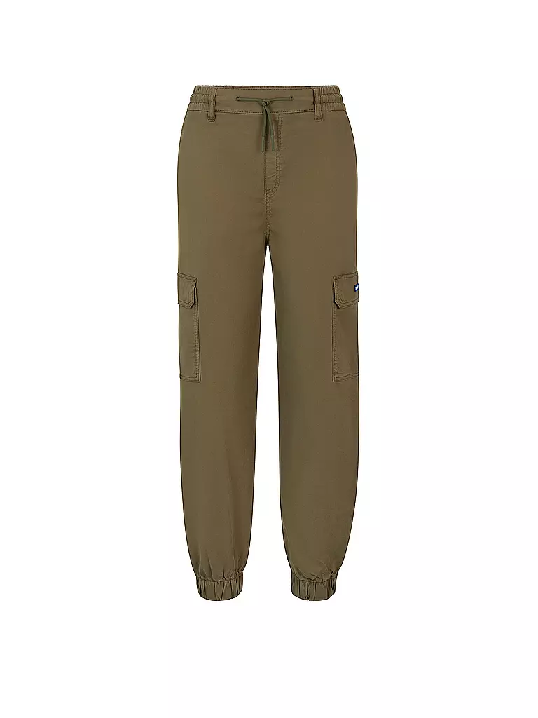 HUGO | Pantalon cargo coupe décontractée HISUNE-1-D_B | olive