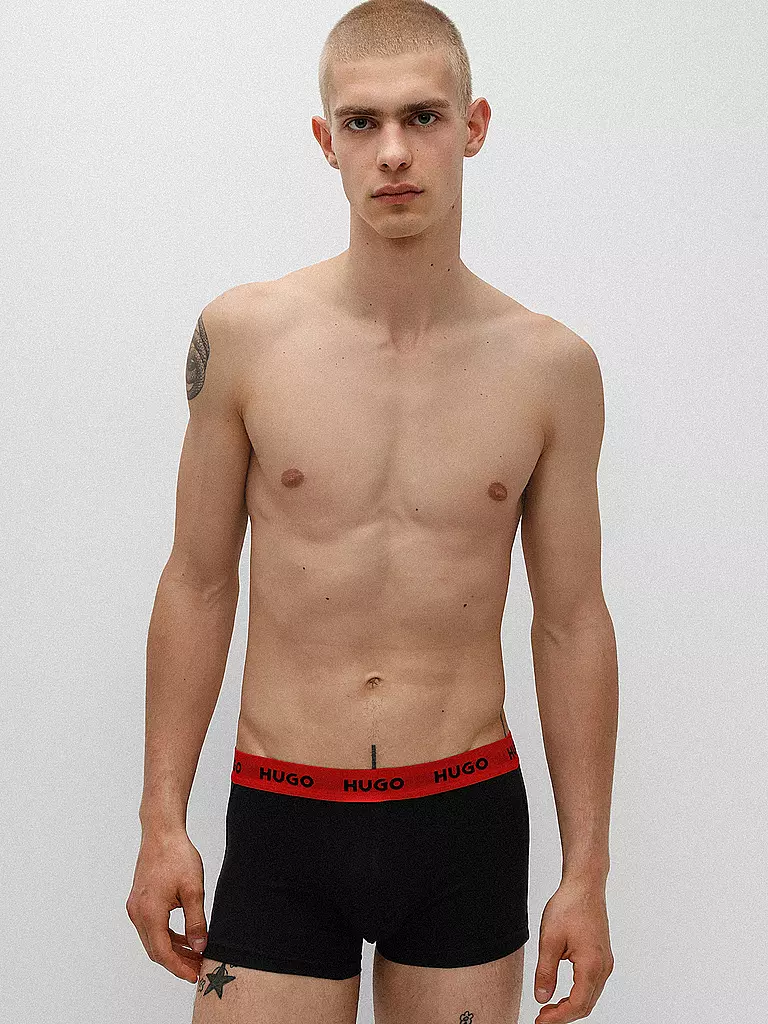 HUGO | Pants lot de 3 noir rouge | schwarz