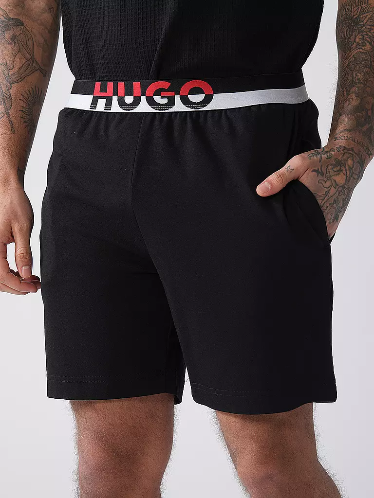 HUGO | Pyjamahose - Shorts AMSTERDAM | Noir