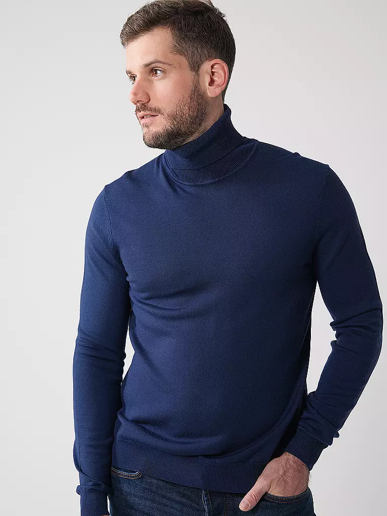 HUGO | Rollkragenpullover SAN THOMAS | Bleu