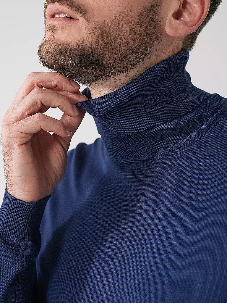 HUGO | Rollkragenpullover SAN THOMAS | Bleu