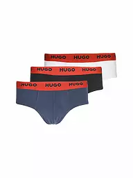 HUGO | Slip lot de 3 noir blanc marine | Bleu foncé