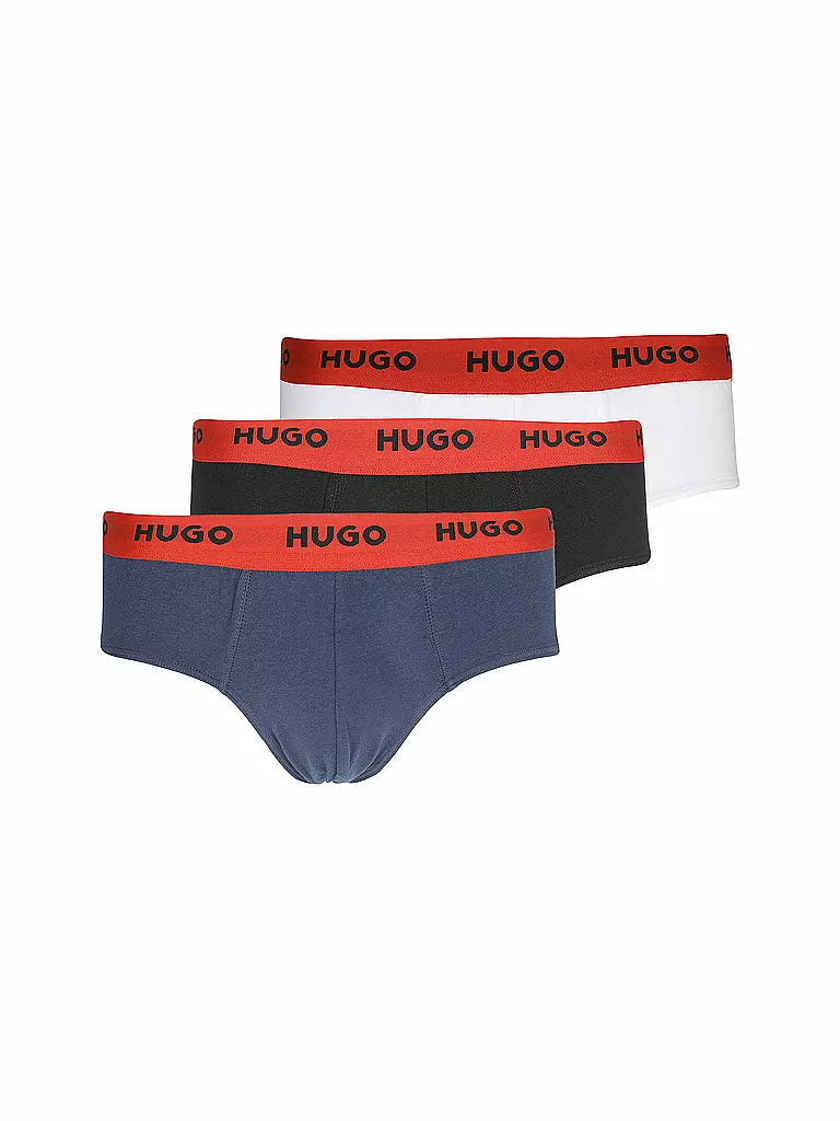 HUGO | Slip lot de 3 noir blanc marine | Bleu foncé