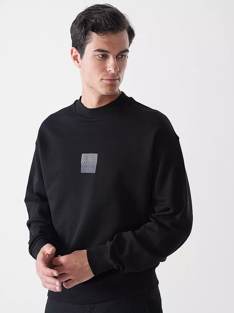 HUGO | Sweat DUSPLITED | schwarz