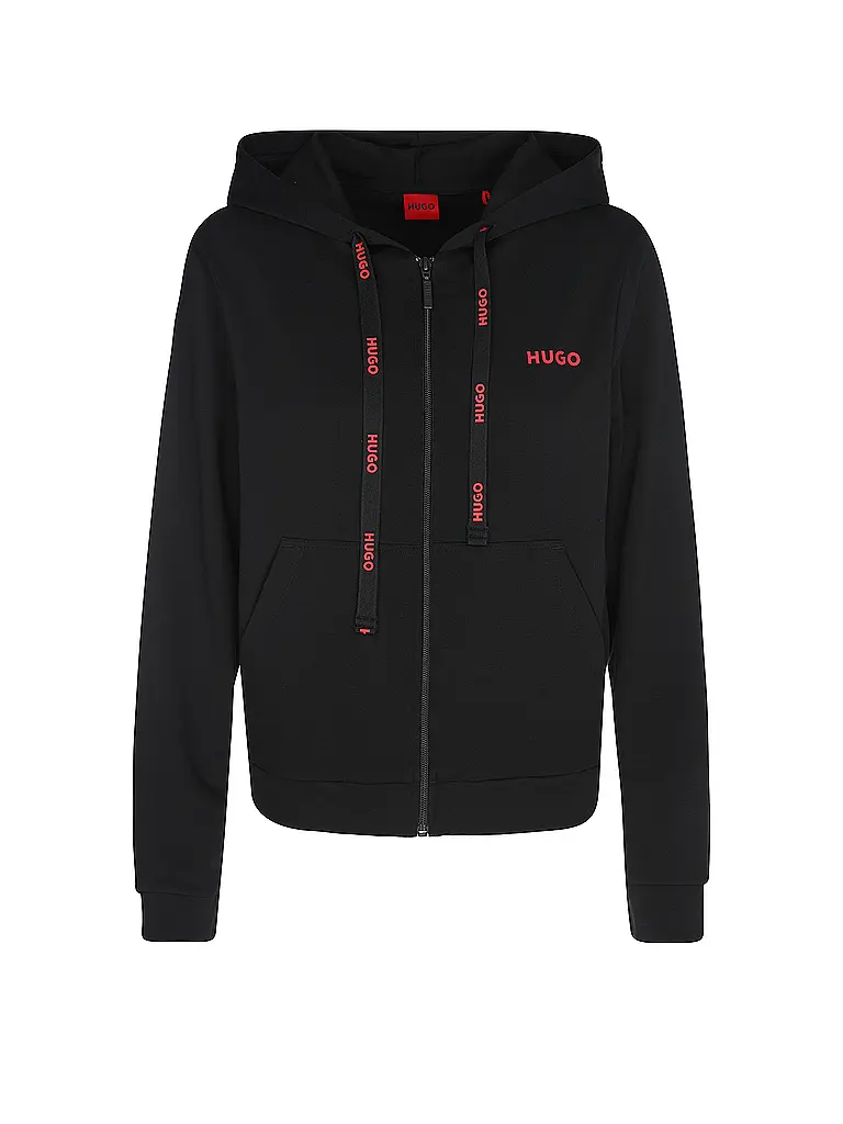 HUGO | Sweat-shirt de détente à fermeture éclair | schwarz