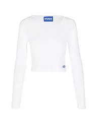 HUGO | T-shirt à manches longues DARIMINA Coupe courte | Blanc