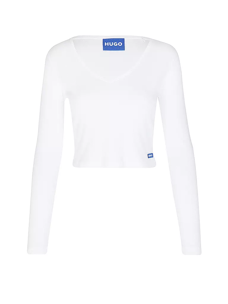 HUGO | T-shirt à manches longues DARIMINA Coupe courte | weiss