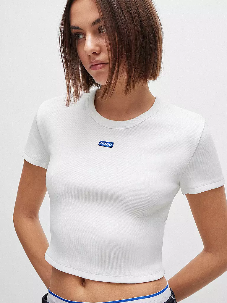 HUGO | T-Shirt Cropped Fit | weiss