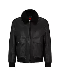 HUGO | Veste en cuir LADAMUS | Noir