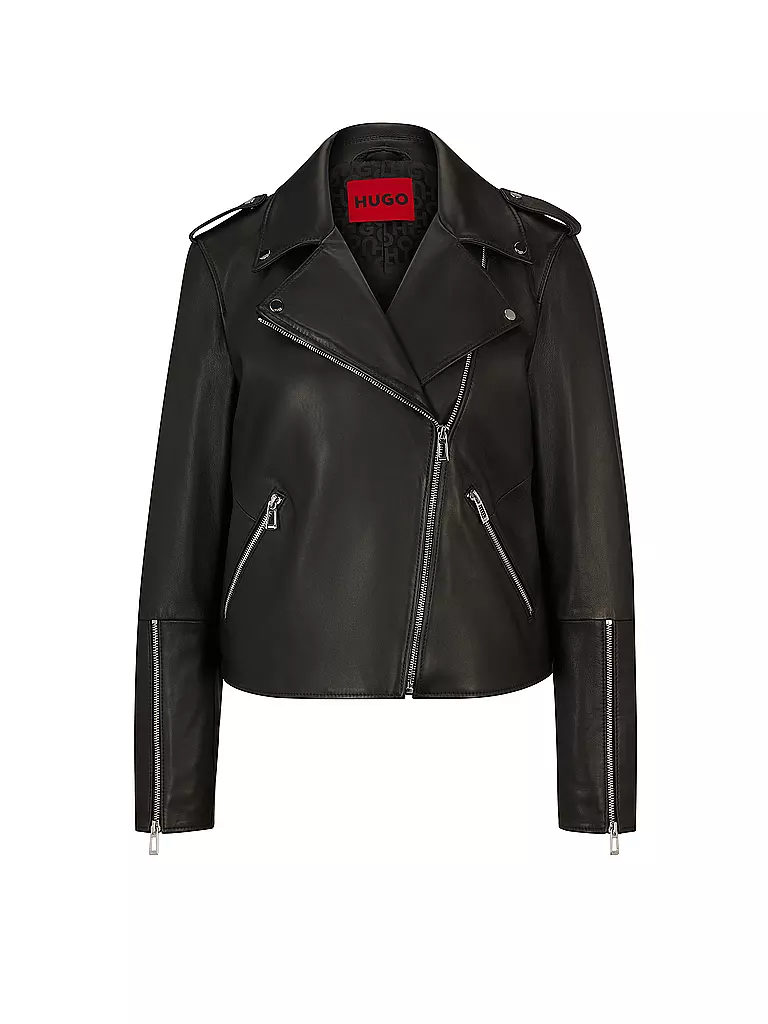 HUGO | Veste en cuir LUJANA | schwarz