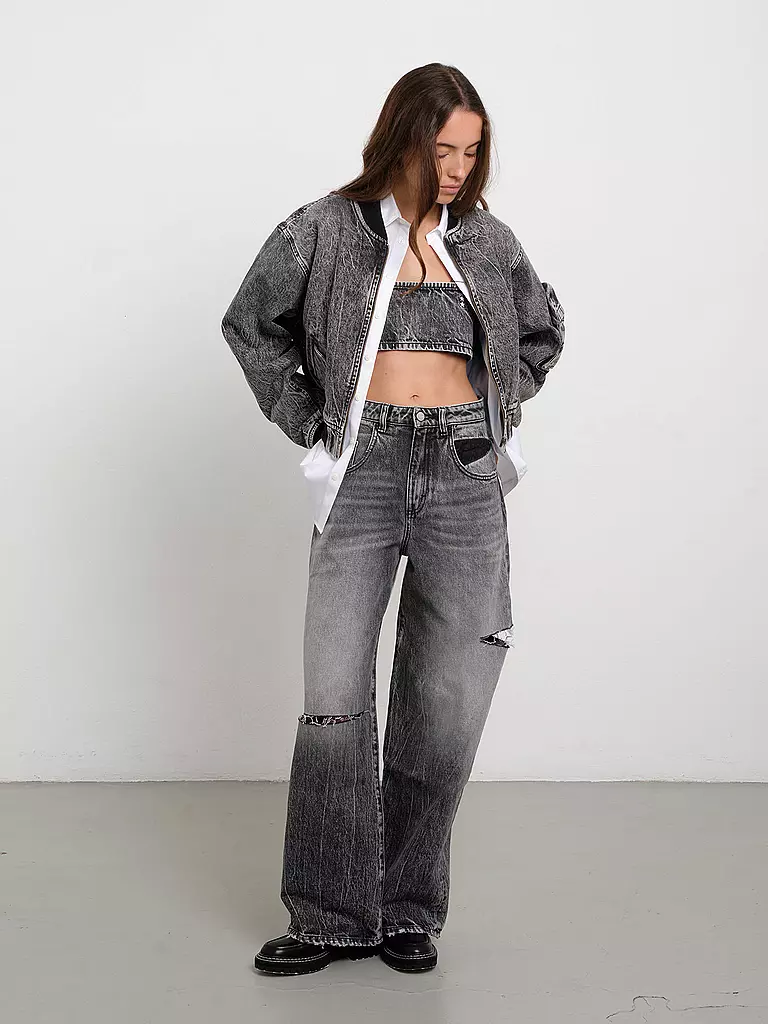 ICON DENIM | Jeans Coupe Évasée POPPY | Gris