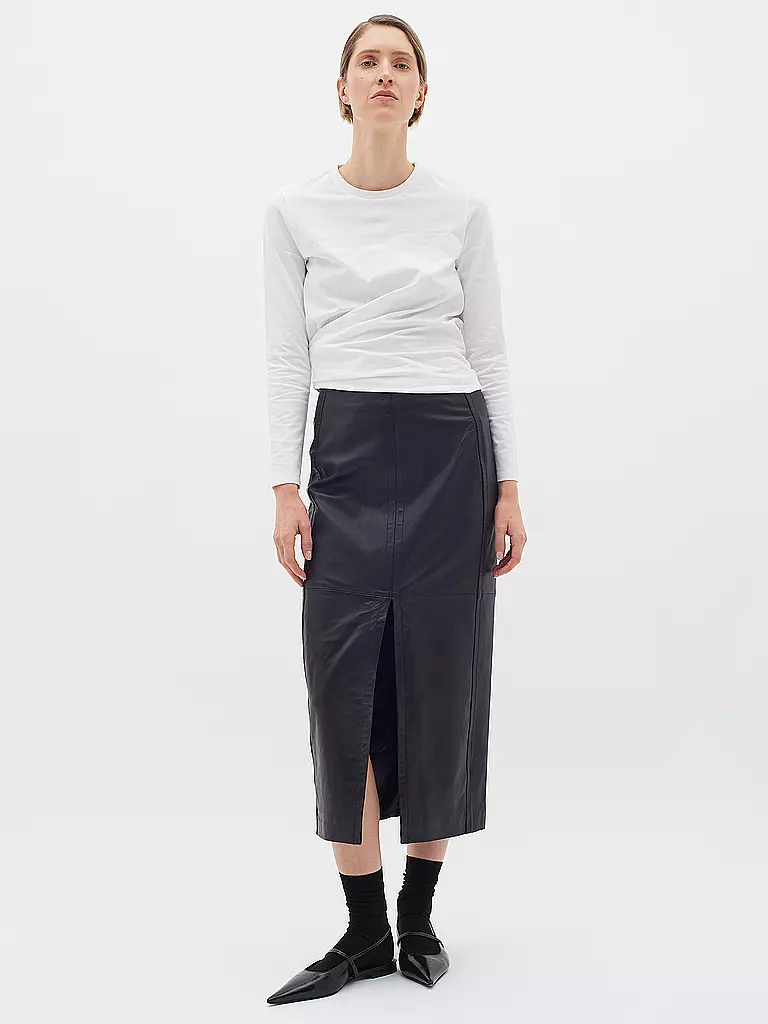 IN WEAR | Jupe en cuir KAMAIW | schwarz