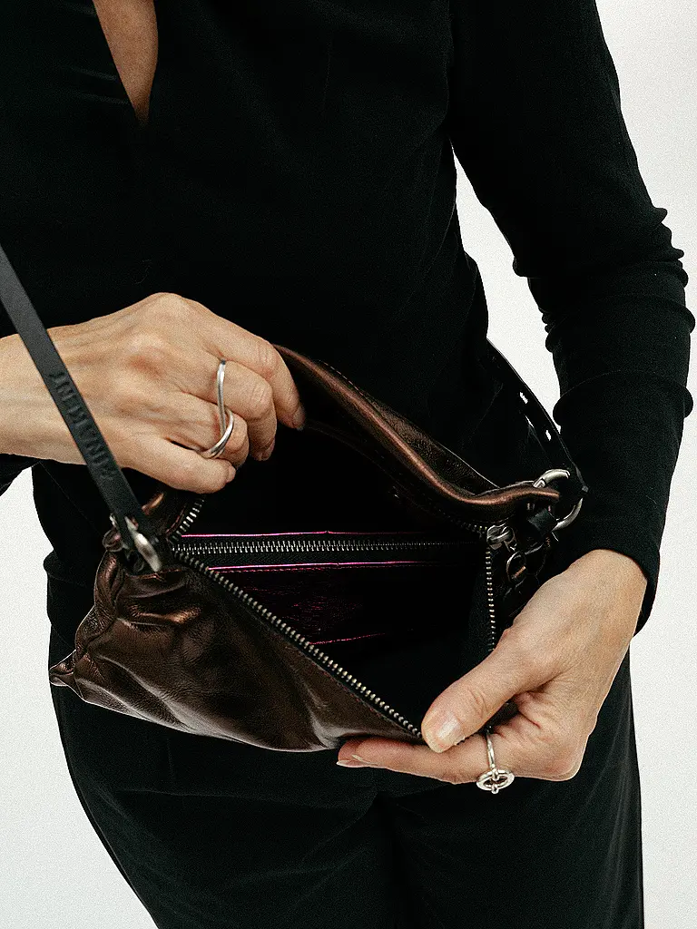 INA KENT | Ledertasche - Umhängetasche MOONLIT ed.1 | Marron